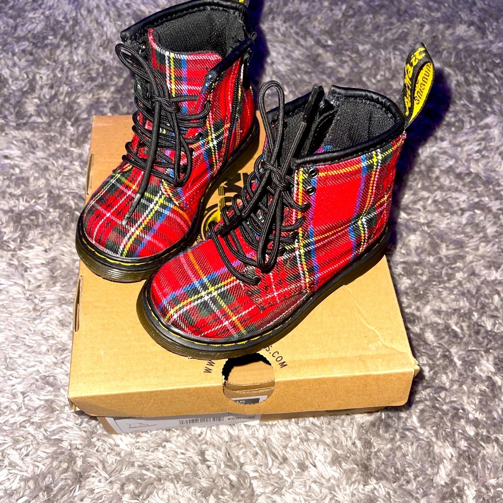 Plaid Multicolor Toddler Dr. Martens